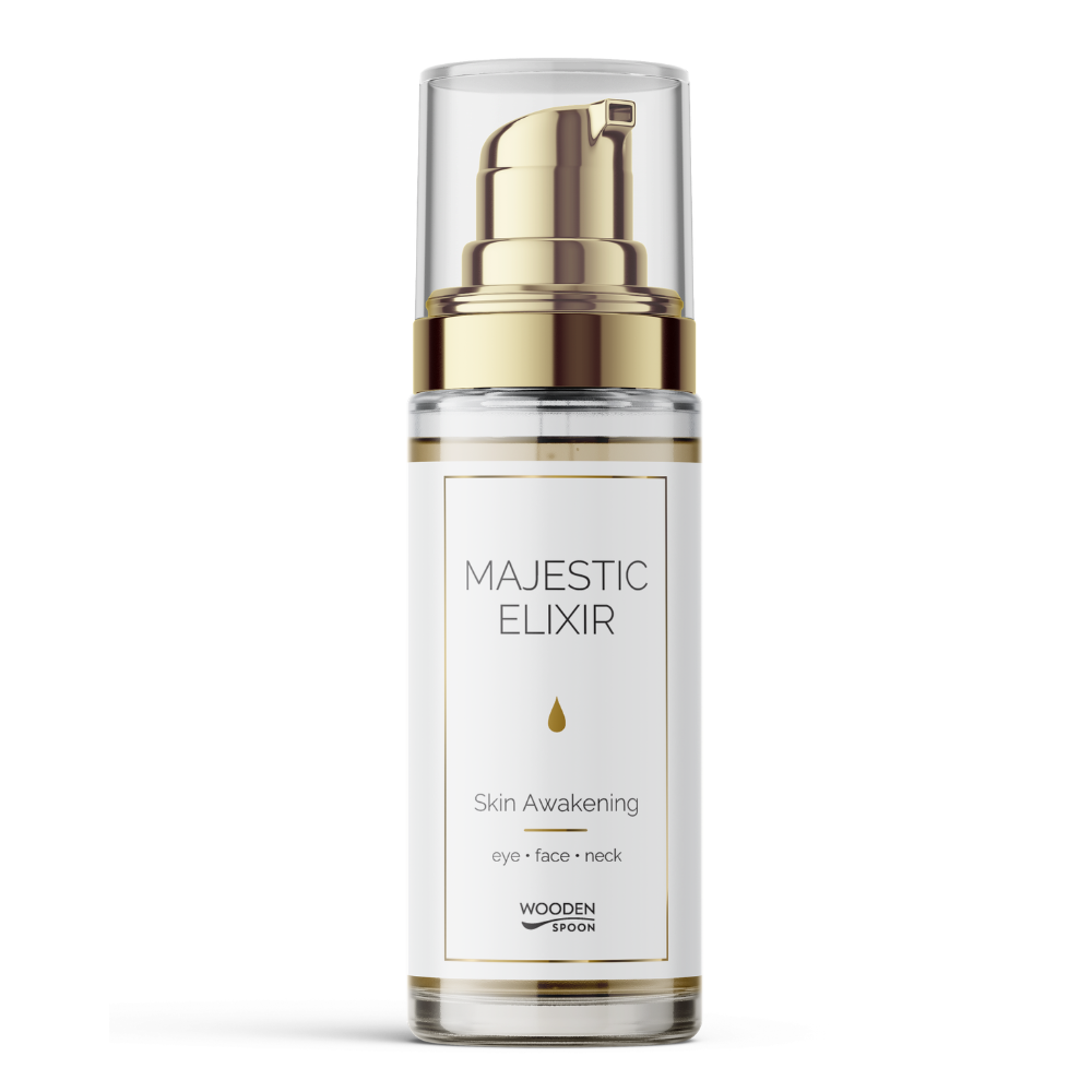 Oрганичен хидратиращ серум за лице, шия и деколте Majestic Elixir – Skin Awakening Cosmos Organic Пептиден Еликсир за лице Majestic Elixir Skin Awakening - Eye & Face & Neck - Image 1
